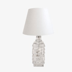 Swedish Glass Table Lamp by Pukeberg
