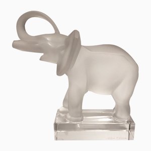 Pisapapeles vintage elefante de cristal de René Lalique