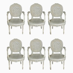 Antique Belgian Armchairs from Massant, Set of 6