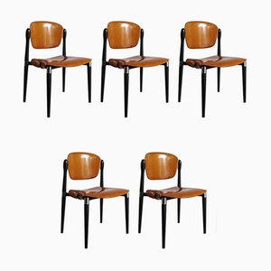 Italian Dining Chairs by Eugenio Gerli for Tecno, 1960s, Set of 5