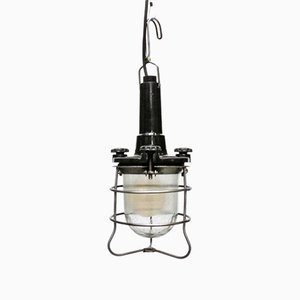 Black Bakelite Ceiling Lamp, 1950s