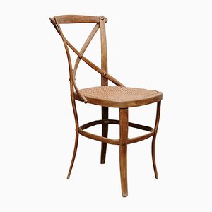 Chaise d'Appoint Modèle 91 en Bois et en Rotin de Thonet, années 20