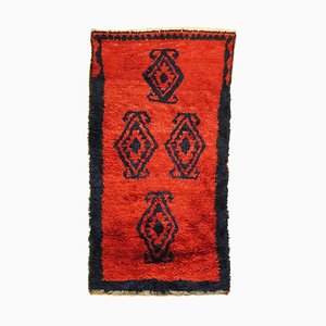 Turkish Red and Black Woolen Tulu Rug, 1960s