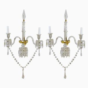 19th Century Louis XV Style French White Glass Sconces from Baccarat, Set of 2