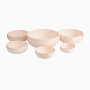 Mid-Century Pink Ceramic Bowls from Saint Amand, 1950s, Set of 6