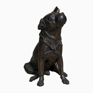 Hundeskulptur aus Bronze von Franz Canins, 1970er