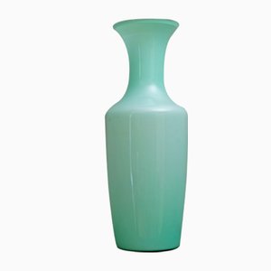 Italienische Vase aus Muranoglas in Aquamarinblau & Weiß von Venini, 1990er