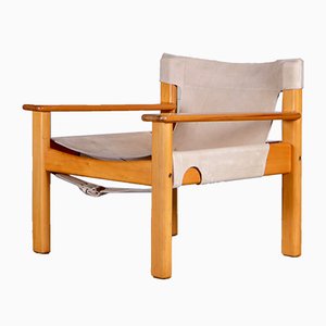 Fauteuil Modèle Natura en Cuir et en Pin par Karin Mobring, 1970s