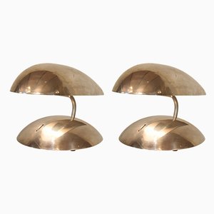 Space Age Polished Aluminum Table Lamps, 1980s, Set of 2