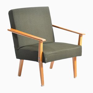 Green Fabric and Beech Armchair from Jitona, 1960s