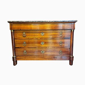 Antique French Empire Walnut & Bronze Chest of Drawers