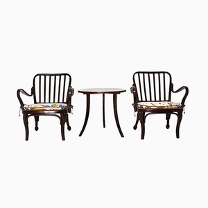 Model A752 Dining Chair and Coffee Table Set by Josef Frank, 1930s, Set of 3