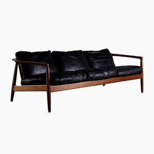 Ledersofa von Folke Ohlsson für Bodafors, 1960er