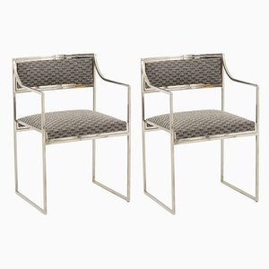 Chromed Metal Armchairs, 1970s, Set of 2