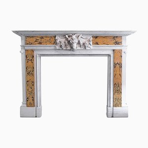 Georgian Revival Marble Fireplace, 1980s