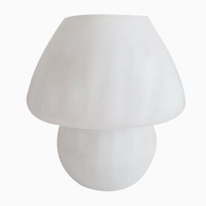 Lampe de Bureau Mushroom Blanche de Glashütte Limburg, 1970s