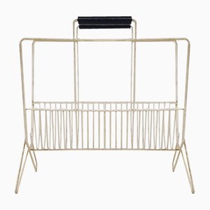 White Metal Magazine Rack, 1950s