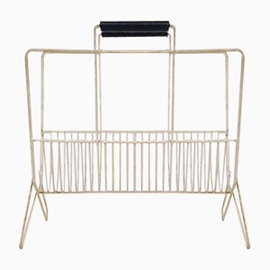 White Metal Magazine Rack, 1950s