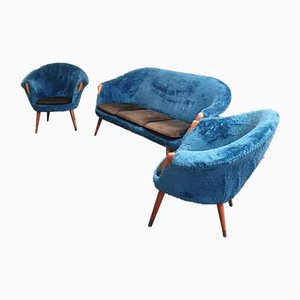 Dänisches Sofa & Sessel Set von Nanna Ditzel, 1950er