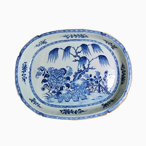 Antique Chinese Cobalt Blue Porcelain Tray