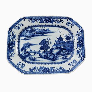 Antique Chinese Cobalt Blue Porcelain Tray