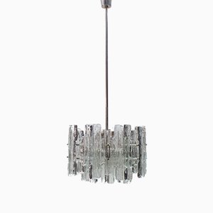 Mid-Century Austrian Ice Glass Chandelier from Kalmar, 1970s