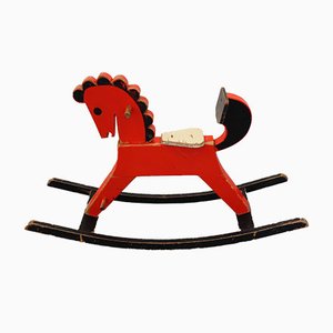 Mid-Century Wooden Rocking Horse
