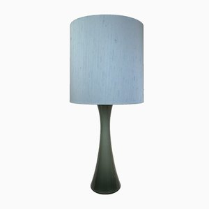 Mid-Century Swedish Opaline Glass and Teak Table Lamp from Bergboms, 1960s