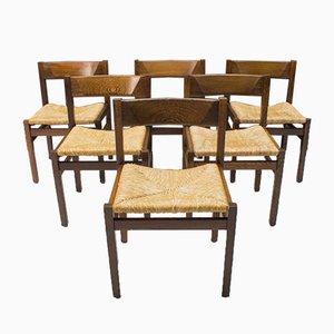 French Dining Chairs, 1960s, Set of 6