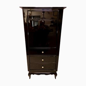 Art Deco French Black Cabinet, 1940s