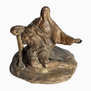 Small Antique Italian Bronze La Pietà Sculpture by Stefano Landi