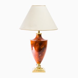 Lampada da tavolo grande marrone e dorata di Maison Le Dauphin, anni '70