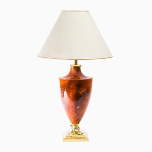 Lámpara de mesa grande en marrón dorado de Maison Le Dauphin, años 70