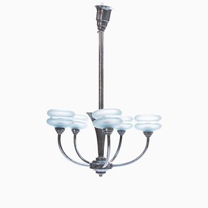 Lustre Art Déco Bleu, France, années 30