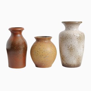 Mid-Century Fat Lava Ceramic Vases from Scheurich, Set of 3