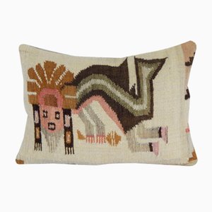 Turkish Handmade Lumbar Kilim Pillow Cover by Vintage Pillow Store Contemporary