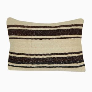 Organic Striped Lumbar Kilim Pillow Cover