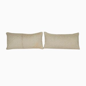 Housses de Coussin Kilim Blanches, Turquie, Set de 2