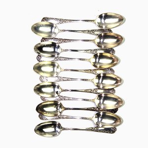 Antike Suppenlöffel aus massivem Silber, 1900er, 12 . Set