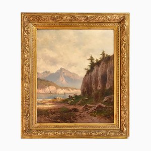 Antique Landscape Painting by Godchaux Emile