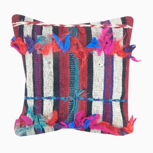 Turkish Handwoven Multi-Color Flokati Rug Pillow Cover by Vintage Pillow Store Contemporary