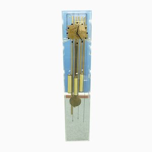 Uhr aus Acrylglas & Messing von Kieninger, 1970er