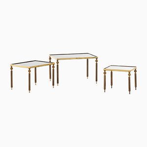 Brass and Glass Nesting Tables, 1960s