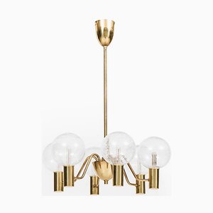 Brass & Glass Ceiling Lamp by Hans-Agne Jakobsson, 1950s