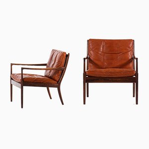Set of Swedish Model Samsö Lounge Chairs by Ib Kofod-Larsen for OPE, 1950s