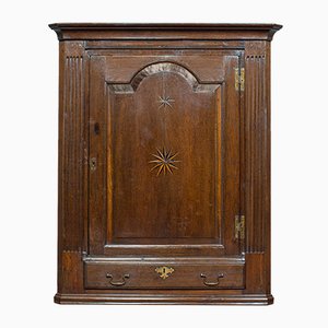 Antique Georgian English Oak Corner Cabinet, 1780s