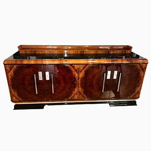 Credenza Bauhaus con splendida tonda impiallacciata in noce, Germania, 1930 circa