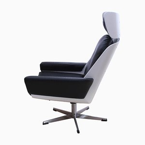 Space Age Lounge Chair, White Lacquer, Leather, Reptile Look, Germany, 1970s