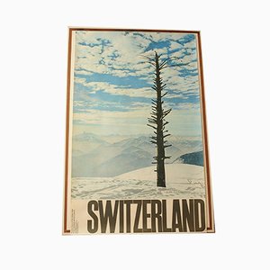 Lithographie Publicitaire de l'Office National Suisse du Tourisme par H Kasser de Buchdruckerei Winterthur AG, 1970s