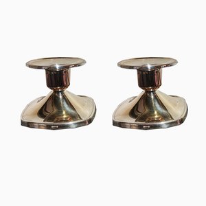 Sterling Silver Candleholders, 1930s, Set of 2